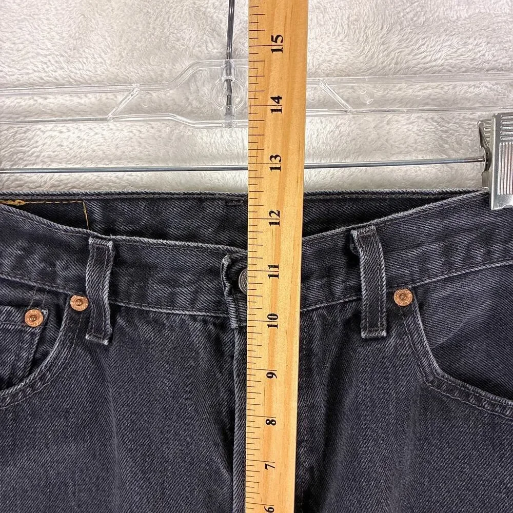 VTG Levis 501 Jeans Mens 34x32 (32x30) Sulphur Black 0660 Button Fly Made in USA